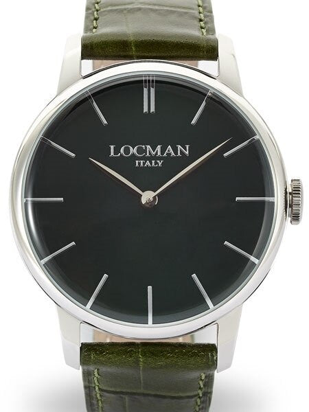 Locman 1960's Collection Elegant Quartz Dress Watch with 41mm Case #0251V03-00GRNKPG