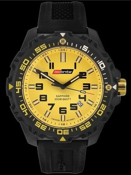 Armourlite Isobrite Yellow Dial Watch with T-100 Tritium Illumination and Sapphire Crystal #ISO303