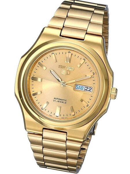 Seiko 5 Automatic Watch with Goldtone Case and Matching Bracelet #SNKK52