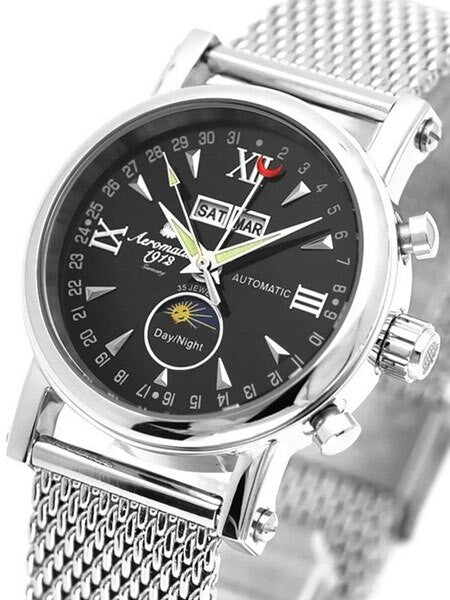 Aeromatic 1912 Automatic Calendar Watch with Day-Night Indicator #A1032MIL