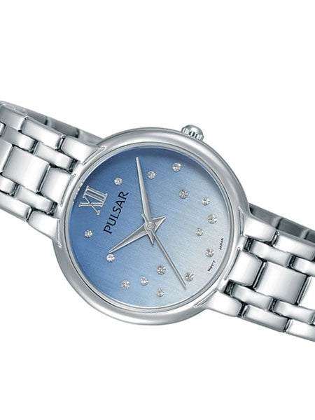 Pulsar Ladies Crystal Stars Night Out Watch with Gradient Blue Dial #PH8301