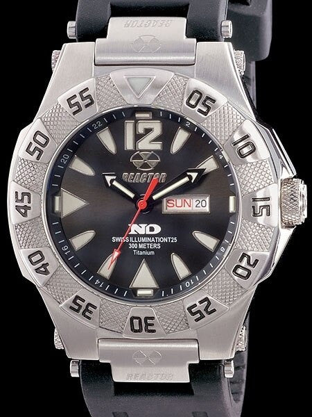 Reactor Gamma Ti 300 Meter Dive Watch with Never Dark Illumination and Titanium Case #52801