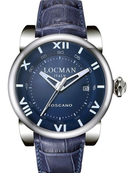 Locman Toscano Collection 100 Meter Automatic Watch with 42mm Stainless Steel Case #0590V05-00BLPSB
