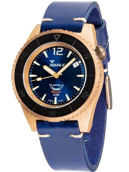 Squale 500 meter Professional Swiss Automatic Dive watch with Bronze Case #1521BR-026-BLU
