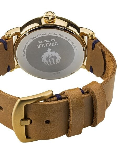 Brillier 43mm Klassique Automatic Watch with Horween Leather Strap #BR-10