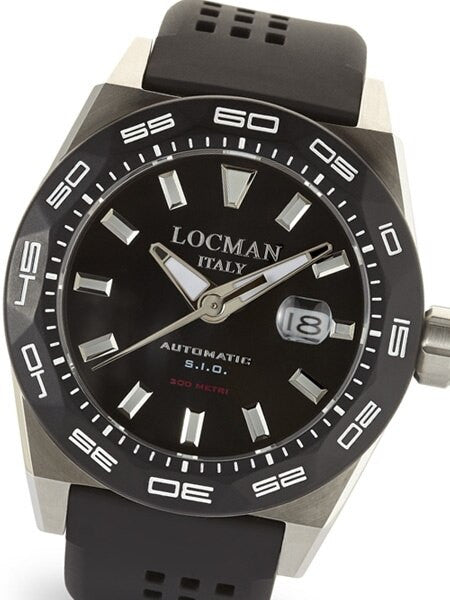 Locman Stealth 300 Meter Automatic Dive Watch with 46mm Stainless Steel and Titanium Case #215BKSTBKR