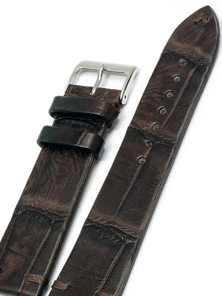 Handmade Italian Vintage Style Brown Crocodile with Hand-Stitching #ML-900-VIN02
