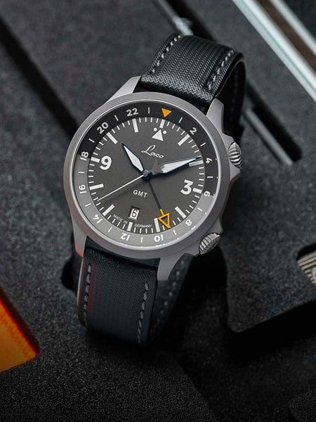 Laco Frankfurt 862120 GMT Swiss Automatic Dual-Time Pilot Watch