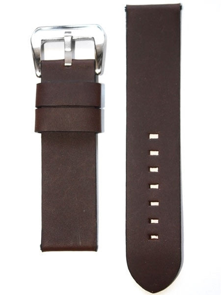 Panerai-Style Italian Vintage Dark Brown Leather Watch Strap #DIY-38380