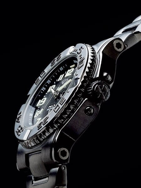 Reactor Trident 200 Meter Dive Watch with Never Dark Illumination, Black SS Case #59501