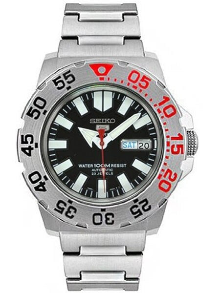 Seiko 5 Sports "Baby Monster" Automatic Dive Watch w/Black Dial #SNZF47K1