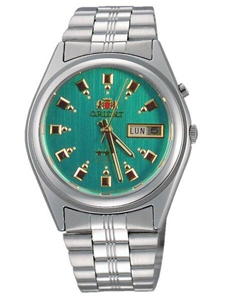Orient Automatic Watch with Green Dial, Day-Date and SS Bracelet #EM6Q00EN