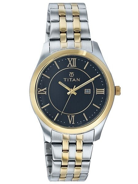 Titan Two-tone Regalia Dress Watch with Precision Quartz Movement and Matching Bracelet #9382BM02