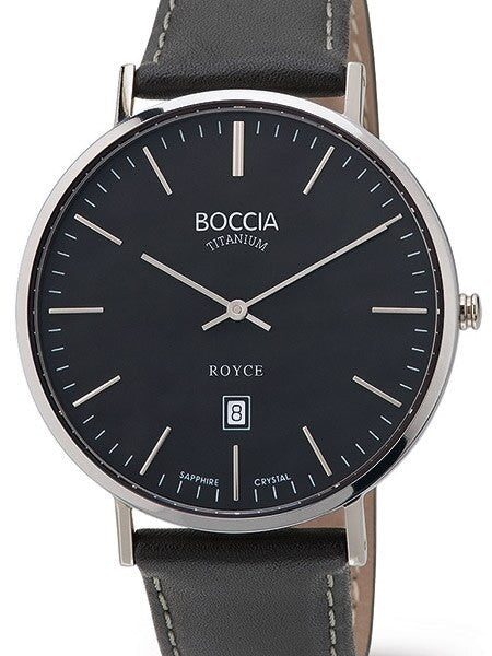 Boccia Mens Thin Quartz Watch with 42mm Titanium Case and a Sapphire Crystal #3589-02