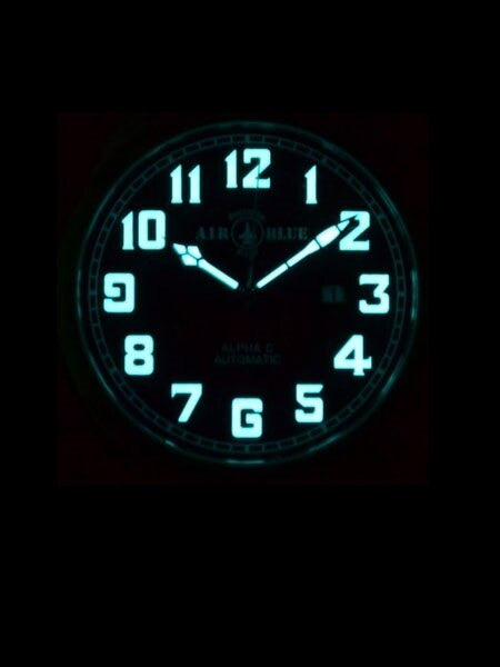 Air Blue Alpha-C Automatic Pilot Watch with 41mm Case, Sapphire Crystal #ALPHACSS41