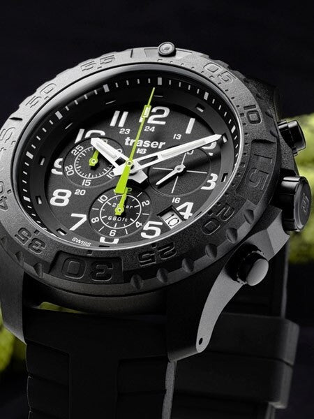 Traser Outdoor Pioneer Chronograph with Tritium Illumination and Rotating Black Bezel #105199