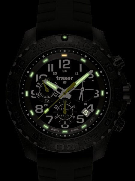 Traser Outdoor Pioneer Chronograph with Tritium Illumination and Rotating Black Bezel #105199