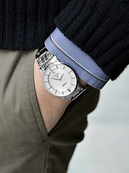 Orient Class Quartz Dress Watch with Sapphire Crystal and Silver-White Dial  #GW01006W