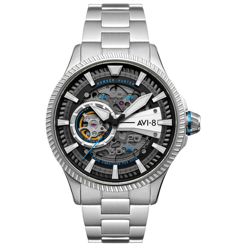 AVI-8 Hawkeye Hunter Blue Diamonds, Automatic Pilot Watch, AR Sapphire Crystal #AV-4078-11