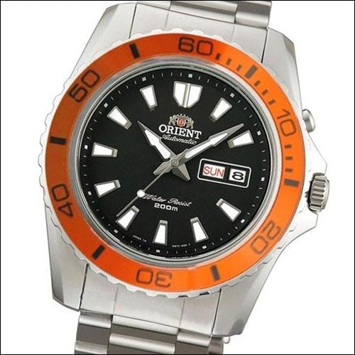 Scratch and Dent - Orient Mako II 21-Jewel Automatic Dive Watch with Orange Bezel #CEM75004B-SND1