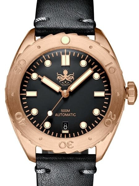 PHOIBOS Eagle Ray 500-Meter Swiss Automatic Dive Watch with Bronze Case, DD AR Sapphire Crystal #PY018C