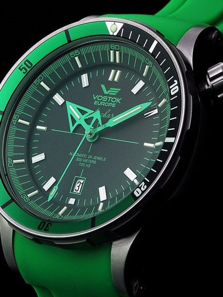 Vostok-Europe Anchar Mens Automatic Dive Watch with Tritium Tube Illumination #5107172