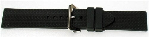 Black Silicone Rubber with Diamond Pattern 5mm Thick, Flat Buckle #RUB-3