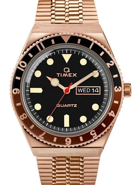 Q Timex Reissue of 1970's 38mm Rose Goldtone Bracelet Watch #TW2U61500ZV