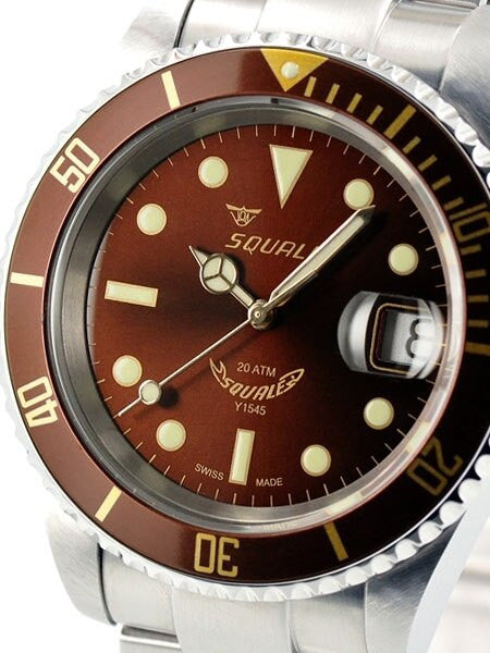 Squale 200 meter Root Beer Swiss Automatic Dive watch with Sapphire Crystal #1545-RB
