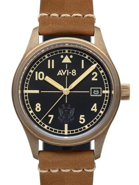 AVI-8 Flyboy Eagle Squadron Bronze Pilot Watch with an Automatic Movement, AR Sapphire Crystal  #AV-4071-01