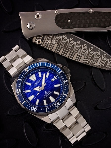 Seiko Samurai Prospex Automatic Dive Watch with Blue Dial and