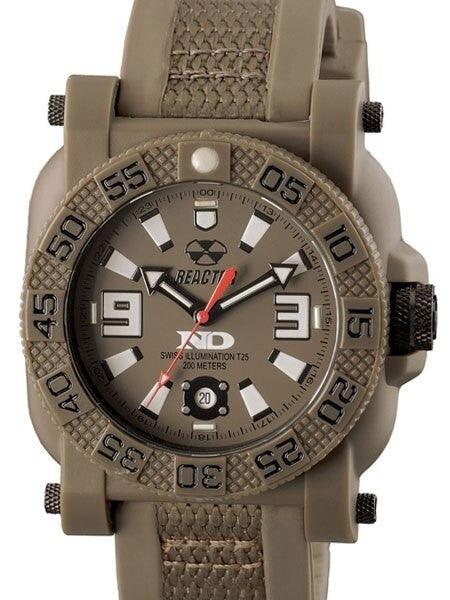 Reactor Gryphon Watch with Never Dark Illumination, Nitromid Polymer, Steel Core Case and Rubber Strap #73821