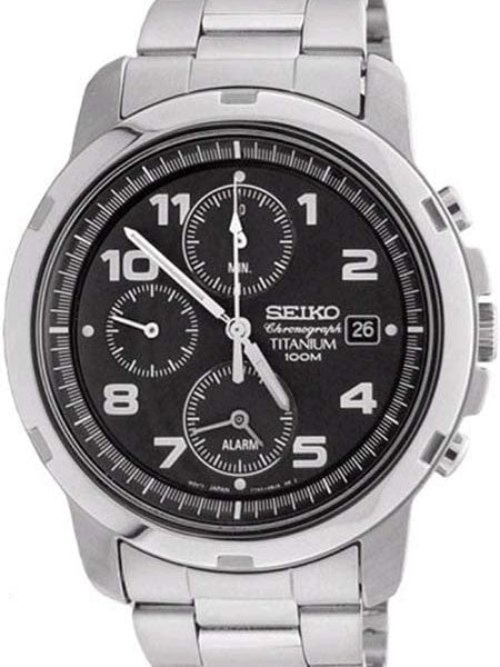 Seiko Titanium Quartz Chronograph with Handy Alarm Function  #SNA113P1