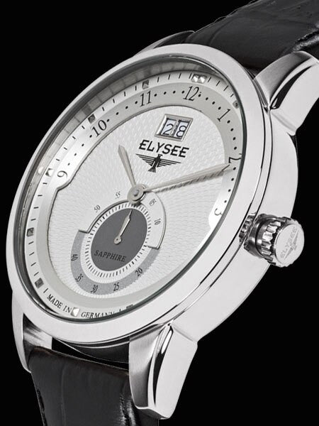 Elysee 41mm Mestor Swiss Quartz Dress Watch with Big Date and Sapphire Crystal #17002