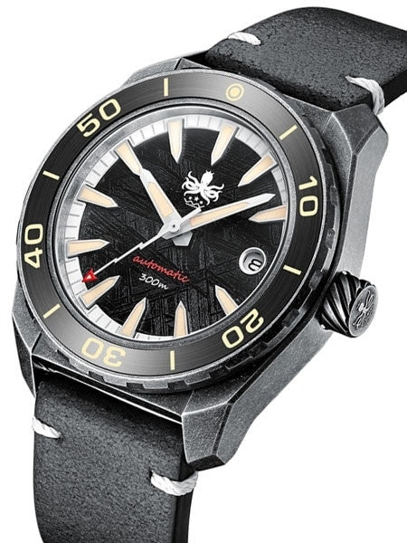 Phoibos Black (meteorite dial) 300 meter Automatic Dive Watch with