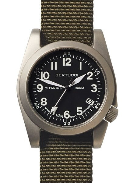 Bertucci  A-11T Americana Titanium Watch with Olive Nylon Strap #13331