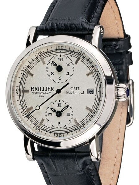 Brillier GMT Dual-Time Watch with 38mm Case Size and Onion Crown #BR-02