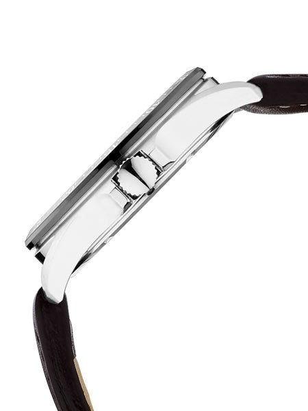 Seiko Solar Watch with 43mm Stainless Steel Case and Leather Strap #SNE487