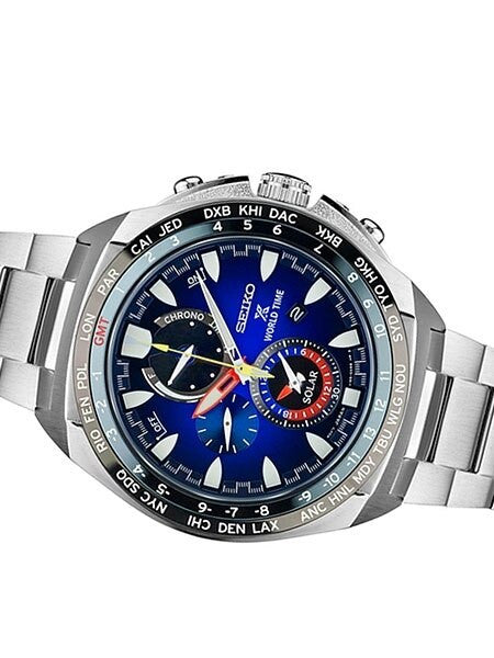 Seiko Prospex Solar Power World Time, Chronograph, Alarm Watch #SSC549
