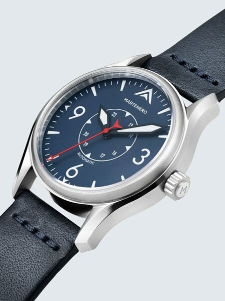 Martenero Ace Automatic Pilot Watch with Marine Blue Dial, Sapphire Crystal #ACE007