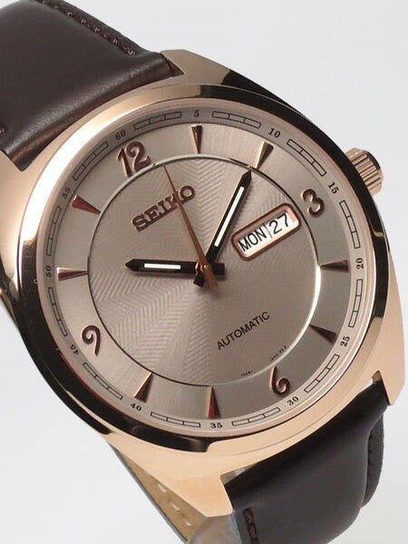 Seiko Recraft Series Automatic Watch with 43.5mm Case, Brown Leather Strap #SNKN72