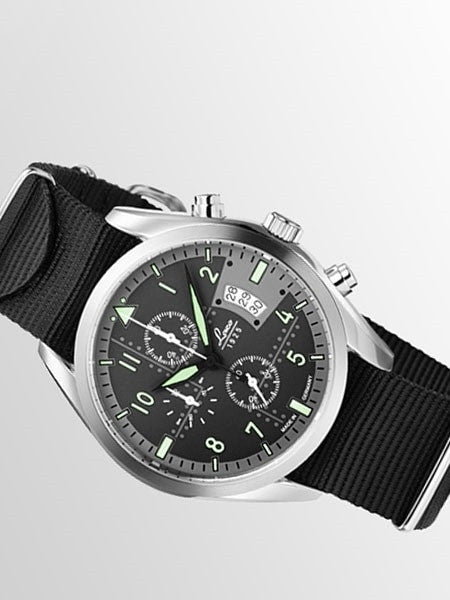 Laco Detroit Type C Dial Chronograph Watch with 12-hour Totalizer #861917