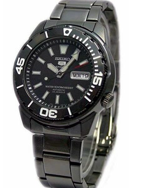 Seiko 5 Sports Automatic Black Watch with Matching Black Bracelet #SNZE99K1