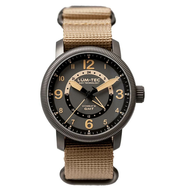 Lum-Tec Combat GMT Dual-Time Watch with a Curved Sapphire Crystal #Combat-B45