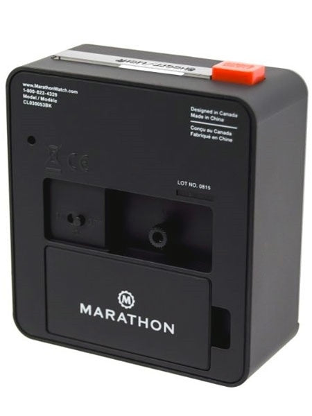 Marathon Alarm Clock with White Dial, Silent Movement, and Auto-Sensing Night Light #CL030053BL