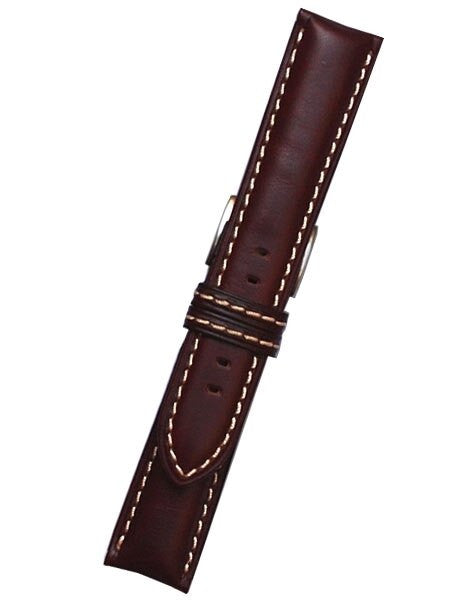 Toscana Dark Brown Heavy Padded Italian Calf Leather Watch Band HRV-27380