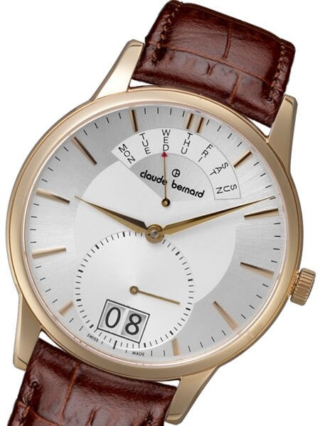 Claude Bernard Unique and Stylish Big Date and Pointer Day Watch #34004-37R-AIR
