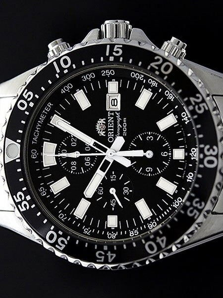 Orient Captain Quartz Sport Chronograph with Stainless Steel Bracelet  #TT11002B
