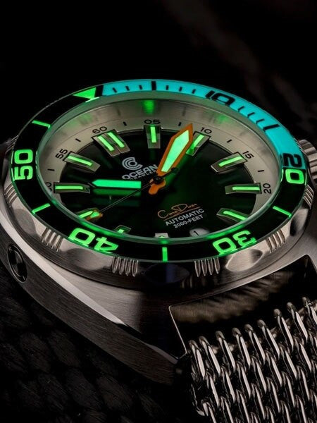 Ocean Crawler 600-Meter Core Swiss Automatic Dive Watch, with Luminous Sapphire Bezel Insert #1293