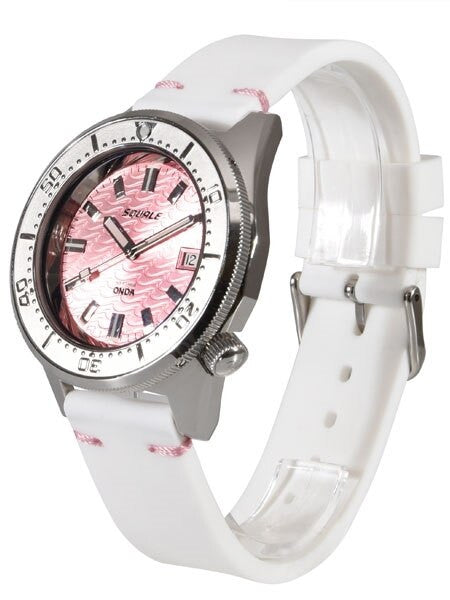Squale 500 Meter Swiss Made Automatic Dive Watch with Pink Wave Dial  #1521-PK